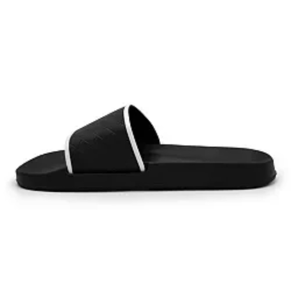 NEW Men's Akademiks Cross Side Striped Logo Black Slide Slippers 13 - Picture 13 of 17